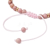 Natural Rhodonite Braided Bead Bracelets BJEW-JB11241-02-4