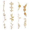 11Pcs 11 Styles Brass Connector Charms KK-ME0001-77-1