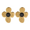 Ion Plating(IP) 304 Stainless Steel Flower Stud Earrings EJEW-C114-08G-1