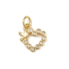 Brass Micro Pave Cubic Zirconia Charms LS-KK-H077-02G-01-1
