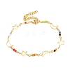 Star & Moon Brass Link Bracelets for Woman BJEW-S157-01G-4