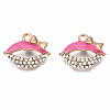 Rack Plating Alloy Enamel Pendants ENAM-T011-121B-2
