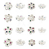 16Pcs 8 Styles Brass Micro Pave Cubic Zirconia Bead Caps ZIRC-TA0001-23S-2