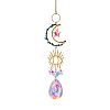 Glass & Brass Moon Star Pendant Decorations LS-HJEW-PW0002-06B-1