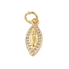 Brass Micro Pave Clear Cubic Zirconia Charms KK-E111-32A-G-1