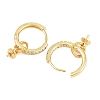 Brass Micro Pave Clear Cubic Zirconia Huggie Hoop Earring Findings KK-Z158-03G-2