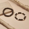 2Pcs 2 Style Cross Natural Wood & Coconut Beaded Stretch Bracelets Set for Women BJEW-JB09317-2