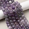 Round Natural Amethyst Beads Strands G-S380-01C-02-2