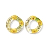 Inner Dried Flower Transparent Resin Ring Pendants LS-RESI-A043-07A-1