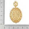 Oval Brass Micro Pave Cubic Zirconia Pendant Cabochon Settings KK-U026-14G-3