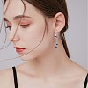 Anti-Tarnish Rhodium Plated 925 Sterling Silver Peacock with Chain Tassel Dangle Earrings JE1047A-6