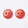 2-Hole Flat Round Resin Sewing Buttons for Costume Design BUTT-E119-18L-08-2