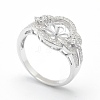 925 Sterling Silver Finger Ring Components STER-E060-68P-1