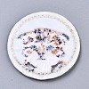 Round with Cat Appliques DIY-S041-095-2