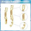 10Pcs 2 Colors Bowknot Rack Plating Brass Clear Cubic Zirconia Watch Band Clasps ZIRC-DC0001-10-4