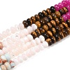 Natural Tiger Eye & Dyed White Jade & Whit Shell & Synthetic Shoushan Stone Beads Strands G-Z135-C08-2