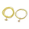 5Pcs 5 Style Bees & Flower Alloy Enamel Charm Bracelets Set BJEW-JB09953-3