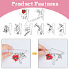 SUPERFINDINGS 8Pcs 8 Style Nurse's Cap & Infusion Bottle & Caduceus Alloy Charms Safety Pin Brooch JEWB-FH0001-24-5
