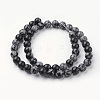 Natural Snowflake Obsidian Bead Strands G-G735-72-8mm-2