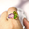 Handmade Lampwork Beaded Finger Rings WG8AEDA-03-2