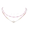 Glass Beaded Double Layer Necklaces NJEW-MZ00070-02-2