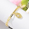 Brass Micro Pave Clear Cubic Zirconia Charm Bracelets BJEW-U020-05G-1