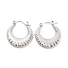 Texture Ring 304 Stainless Steel Hoop Earrings for Women EJEW-C067-07P-1