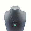 Synthetic Malachite Apple Pendant Necklaces CC1324-1-1