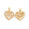Brass Micro Pave Clear Cubic Zirconia Charms KK-E068-VC283-1