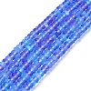 Frosted Transparent Glass Beads Strands X-FGLA-M002-01E-1