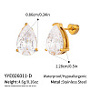 304 Stainless Steel Pave Cubic Zirconia Stud Earrings for Women KT7449-4-1