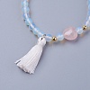 Tassel Charm Bracelets BJEW-P190-05G-2