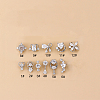 316L Surgical Stainless Steel Micro Pave Clear Cubic Zirconia L-Shaped Nose Rings WGD2F1E-03-1