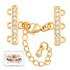 Beebeecraft 4Pcs Brass Micro Pave Clear Cubic Zirconia Chain Extender KK-BBC0013-57-1