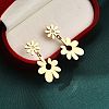 304 Stainless Steel Dangle Stud Earrings for Women EJEW-Q009-01G-4