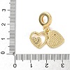 Brass Micro Pave Clear Cubic Zirconia European Dangle Charms KK-D502-14A-G-3