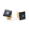Square Enamel with Evil Eye Wide Band Finger Rings LS-RJEW-A014-02G-08-1