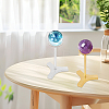 2 Sets 2 Colors Alloy & Iron Crystal Ball Holders ODIS-CA0001-27-6