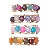 Round Dyed & Heated Natural Agate Finger Rings RJEW-JR00803-2