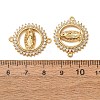 Brass Micro Pave Clear Cubic Zirconia Connector Charms CU-CBA4579-18G-2