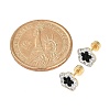 Flower Glass & Polymer Clay Rhinestone Ear Fake Plugs EJEW-H105-32G-5