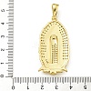 Virgin Mary Theme Rack Plating Brass Micro Pave Clear Cubic Zirconia Pendants KK-Z067-06G-07-3