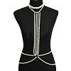 Plastic Imitation Pearl White Round Neck Waist Sexy Bikini Body Chains for Women WGAD7A5-01-5