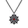Halloween Alloy Rhinestone Spider Web Pendant Necklaces for Unisex WG8A995-05-1