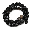 Natural Black Agate Beads Strands G-L630-F01-01H-3