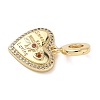 Brass Micro Pave Clear Cubic Zirconia European Dangle Charms KK-D502-14B-G-2