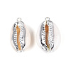 Electroplated Natural Cowrie Shell Pendants SSHEL-T017-36-3
