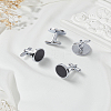 2 Pairs Iron Enamel Cufflinks for Men FIND-LP0009-05-1