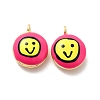 Brass Enamel Charms KK-P222-05G-2