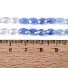 Electroplate Imitation Jade & Opaque & Transparent Glass Beads Strands EGLA-Q135-4x6MM-01B-5